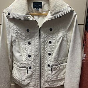 Tribal White Leather Jacket